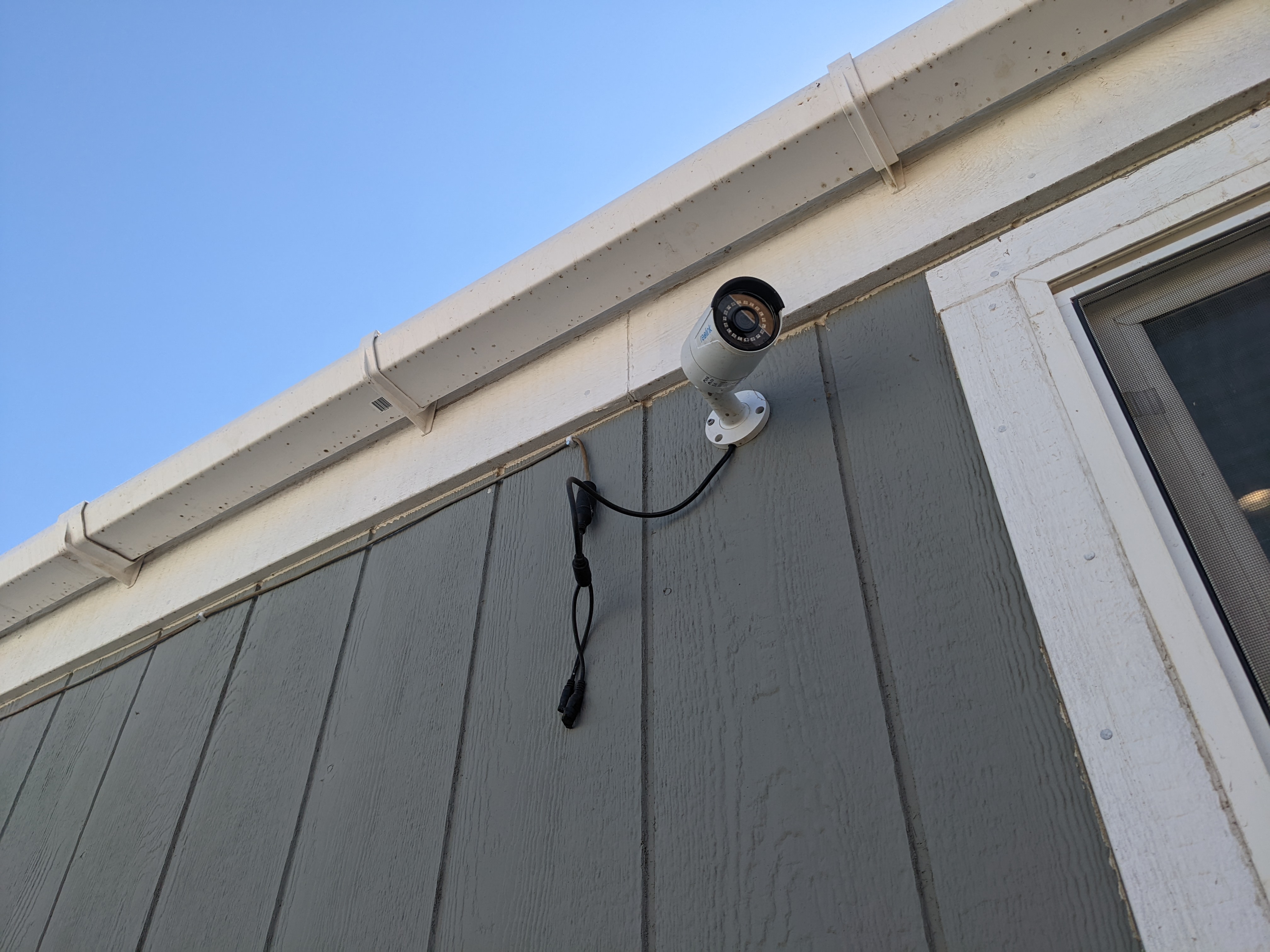 A camera on a wall